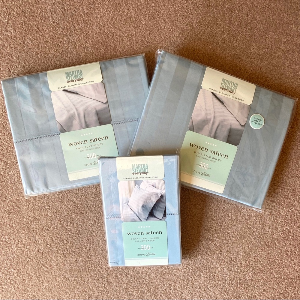 [Martha Stewart Collection] Sateen Twin Sheet Set
